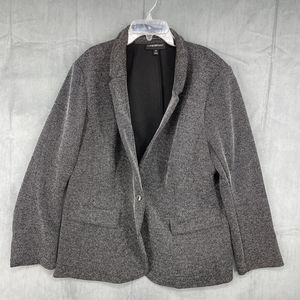 Lane Bryant Blazer Womens 20 Black The Bryant Blazer Knit Collared Stretch Rayon